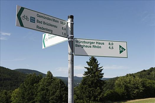 自行车道,路标,靠近,巴伐利亚,德国,欧洲