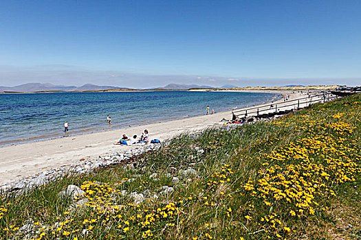 海滩,靠近,克鲁海湾,梅奥县,康涅克特,省,爱尔兰,欧洲
