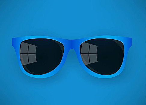 蓝色,墨镜,蓝色背景