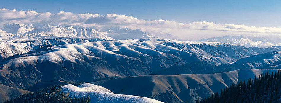 新疆天山冰川雪峰