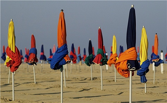 法国,著名,伞,海滩,多维耶