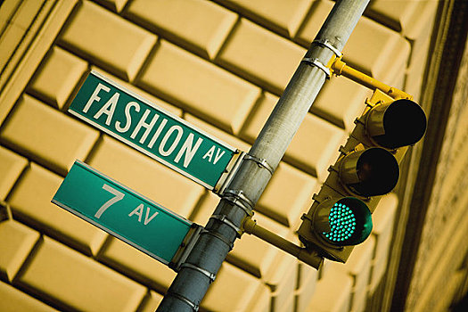特写,红绿灯,第七大道,曼哈顿,纽约,美国