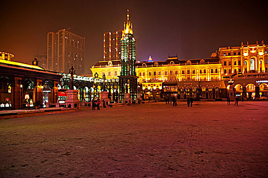 哈尔滨冬天的建筑