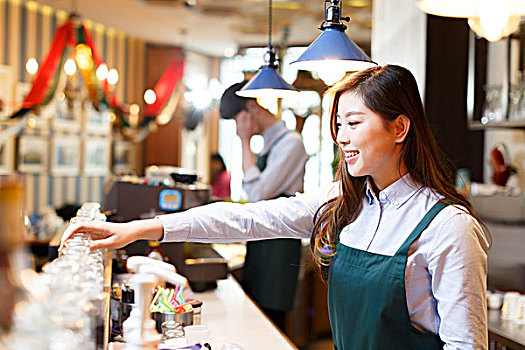 頭像,女店員,服務員,咖啡