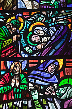 彩色玻璃窗,生活,耶稣,马尼拉,大教堂,菲律宾