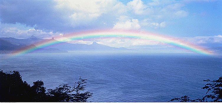 彩虹,上方,水,湖,阿根廷