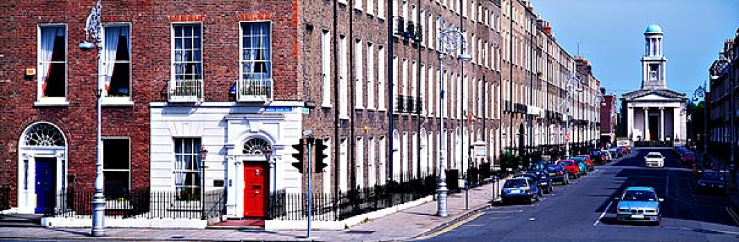 街道,都柏林,爱尔兰,乔治时期风格,建筑