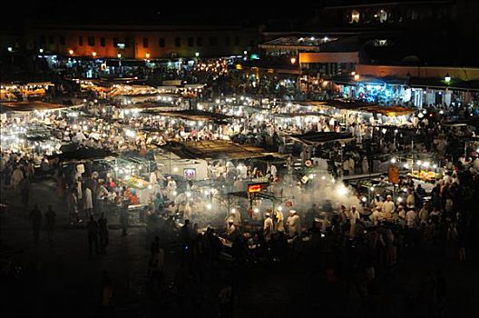 夜晚,玛拉喀什,摩洛哥,非洲