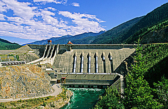 水电,坝,不列颠哥伦比亚省,加拿大