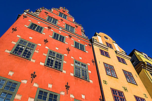 特写,建筑,格姆拉斯坦,老城,斯德哥尔摩,瑞典