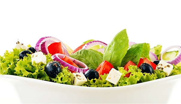 蔬菜沙拉,碗,隔绝,白色背景