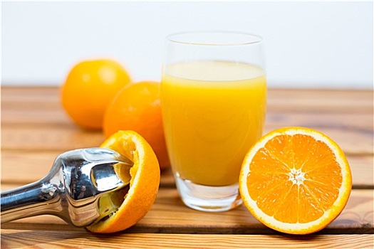 玻璃杯,橙汁,榨汁机