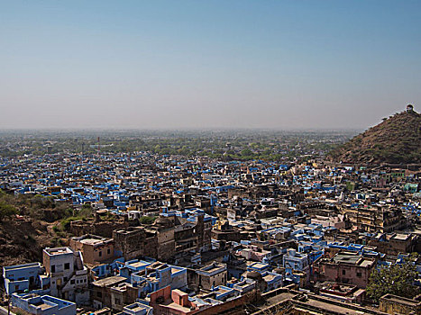 俯视,老城区,邦迪,印度