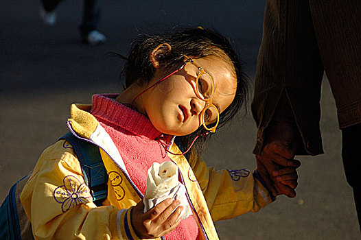 儿童,家,课外,父母,丽江,云南,中国,十二月,2006年