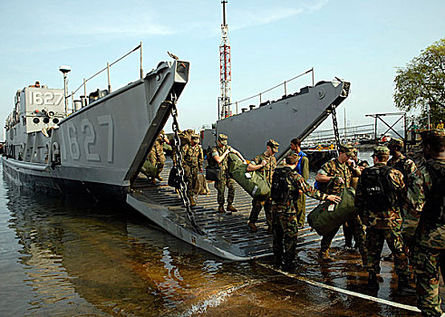 海军陆战队,到达,降落,工艺,效用,湾,菲律宾