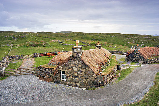 黑色,房子,乡村,刘易斯岛,苏格兰