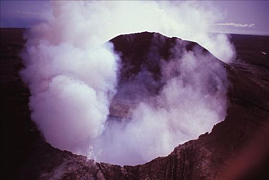 夏威夷,夏威夷大岛,基拉韦厄火山,火山口,烟