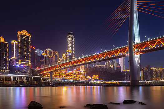 重庆夜景之千厮门大桥