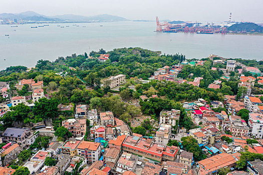 航拍福建厦门鼓浪屿风景名胜区风光