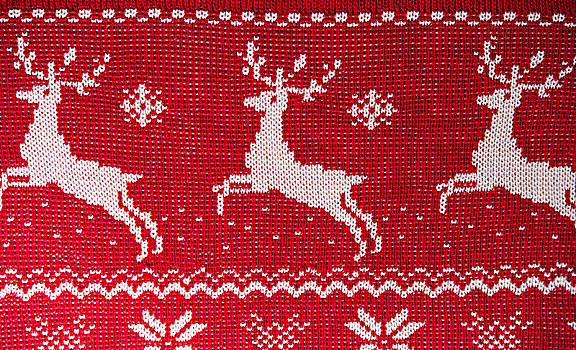 红色,编织,背景,白色,圣诞节,鹿,雪花