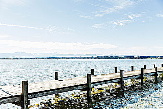 码头,施塔恩贝格湖,巴伐利亚,德国