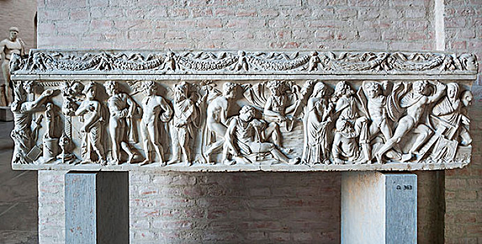 罗马,石棺,古代雕塑展览馆,慕尼黑,巴伐利亚,德国,欧洲