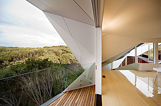 露台,户外,瓶子,房子,度假屋,灵感,折纸,莫宁顿半岛,澳大利亚