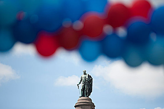 雕塑,约克公爵,气球,完成,拱形,帮助,英雄,慈善,乘