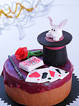 生日蛋糕,装饰,纸牌,帽子