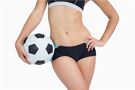 腹部,健身,女人,运动衣,足球