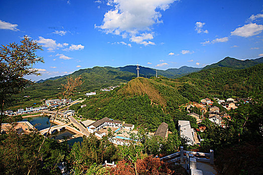 山路,石阶,台阶,全景,俯瞰,山村