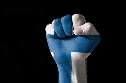 拳头,涂绘,彩色,芬兰,旗帜