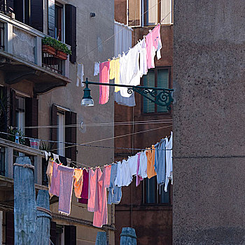 威尼斯,洗衣服,悬挂,住宅,院落
