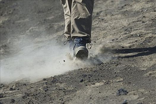 灰尘,脚步,跋涉,靴子,火山地区,法亚尔,葡萄牙