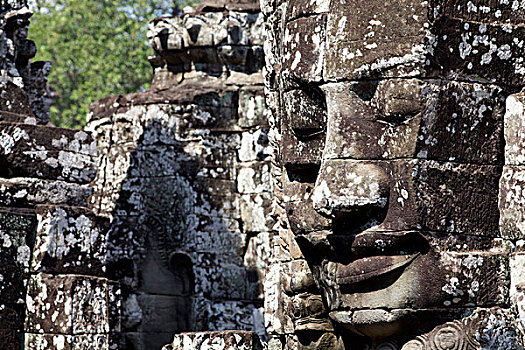 巴扬寺,石头,脸,柬埔寨