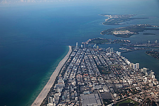 航拍,城市,海洋,迈阿密海滩,佛罗里达,美国