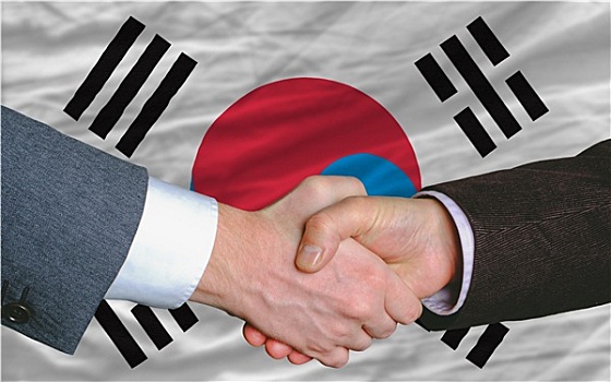 商务人士,握手,交易,正面,韩国