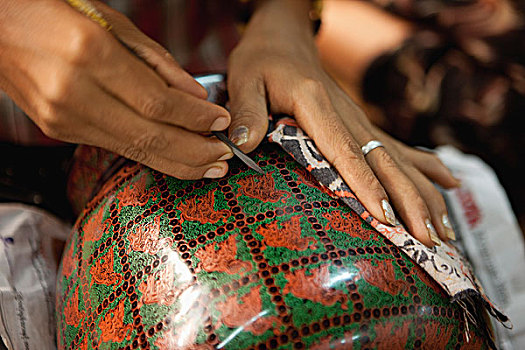 女人,表演,传统,工艺品,缅甸