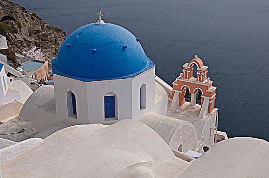 希腊,圣托里尼岛,教堂