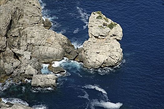 岩石海岸,帽,福门托,马略卡岛,巴利阿里群岛,西班牙,欧洲