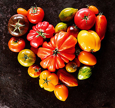 心形,彩色,混合,培育品种,西红柿