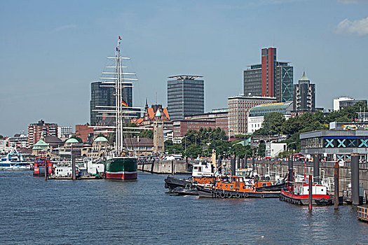 码头,帆船,汉堡市,德国,欧洲