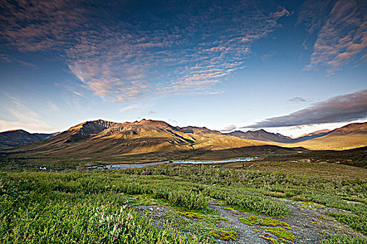 北方,山峦,墓碑,山脉,墓石地区公园,育空,加拿大