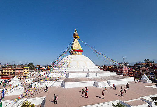佛教,佛塔,博达哈大佛塔,加德满都,尼泊尔,亚洲