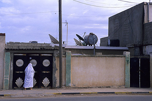 利比亚,靠近,的黎波里,街景,女人
