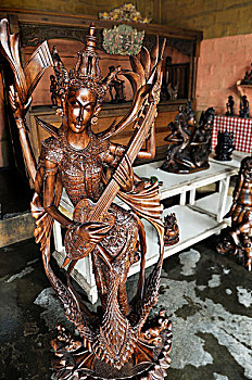 小雕像,木刻,沙努尔,登巴萨,巴厘岛,印度尼西亚,东南亚