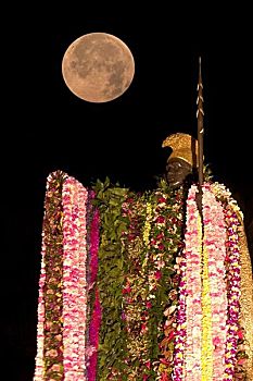 夏威夷,瓦胡岛,檀香山,夜晚,月亮,遮盖
