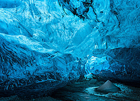结冰,洞穴,冰河,国家公园,欧洲,冰岛,大幅,尺寸