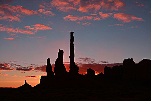 日出,图腾柱,纪念碑谷,部族,公园,亚利桑那,美国