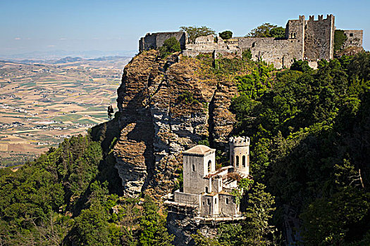 中世纪,城堡,山坡,埃里斯,西西里